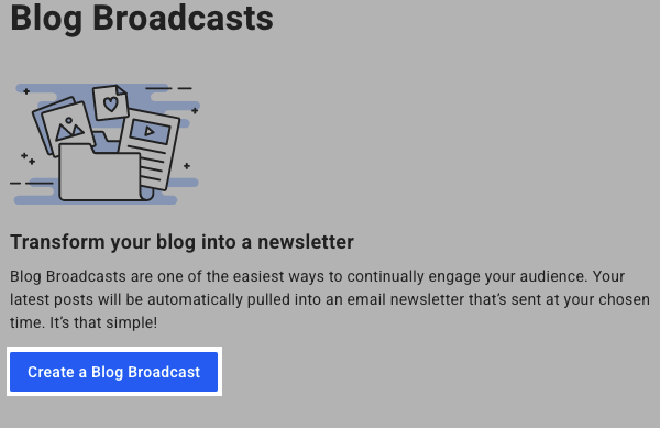 Create a Blog Broadcast