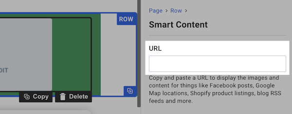 Smart Content Element in the Landing Page Builder
