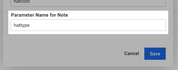 Enter a parameter note