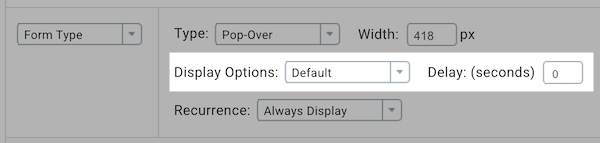 Options for delay an display
