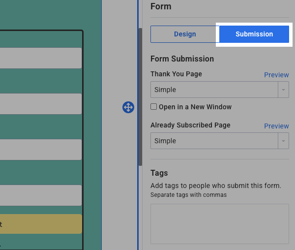 Submission tab