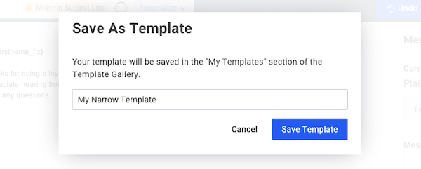 Name and save your template