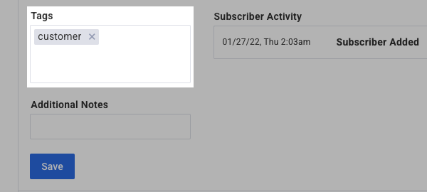 Enter the tag