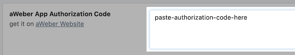 Copy Authorization Code