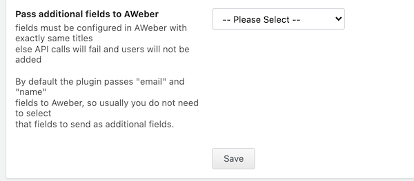 Additional Feilds option