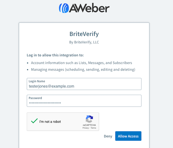 Authorize the integration