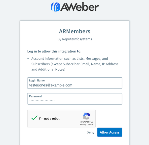 Authorize the integration