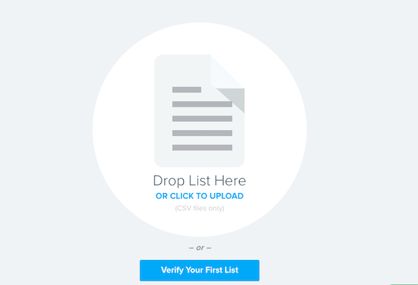 Click Verify Your First List