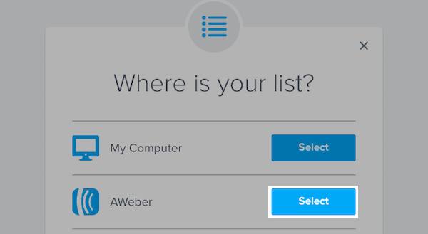 Select AWeber