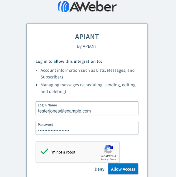 Authorize the integration
