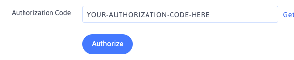Enter your authorization code