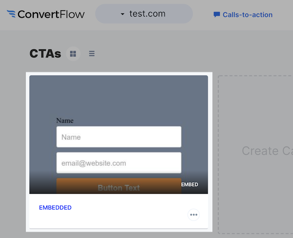 Select website on Dashboard