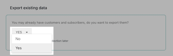 Import or Export subscriber data option