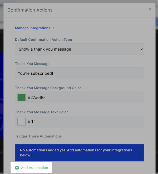 Select Add Automations