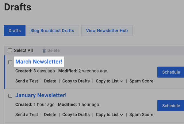 Click message subject line