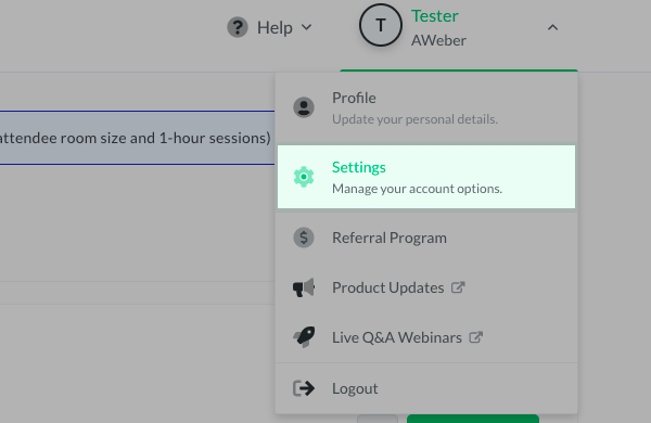 Click Settings