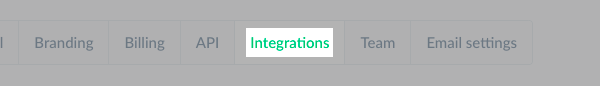 Click the Integrations tab
