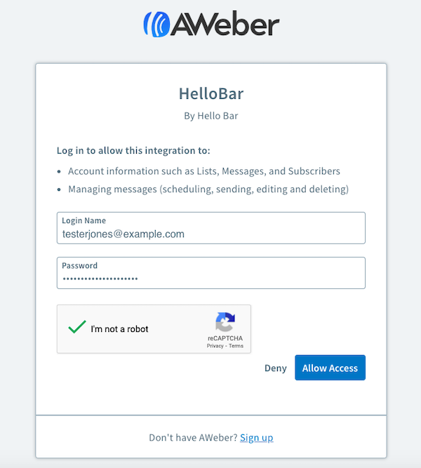 Authorize the integration