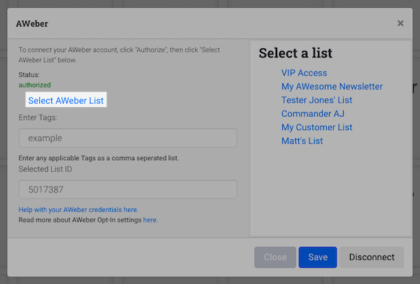 Select a list