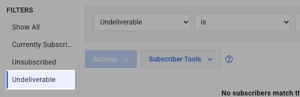 Undeliverable tab