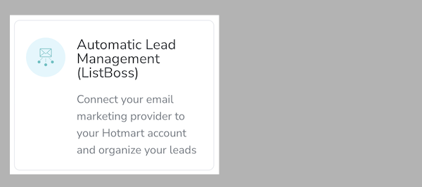 Selection for Automatic Lead Management (ListBoss) highlighted