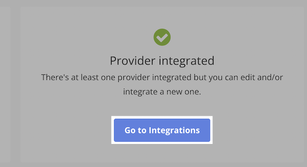 Click Go to Integrations