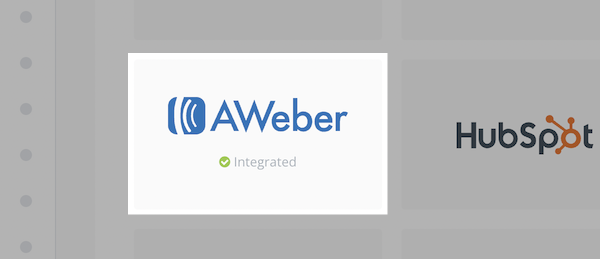 AWeber box is highlighted