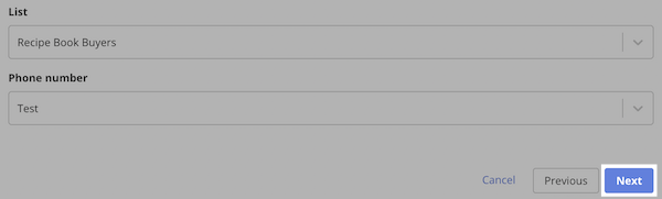 Next button on bottom right of page