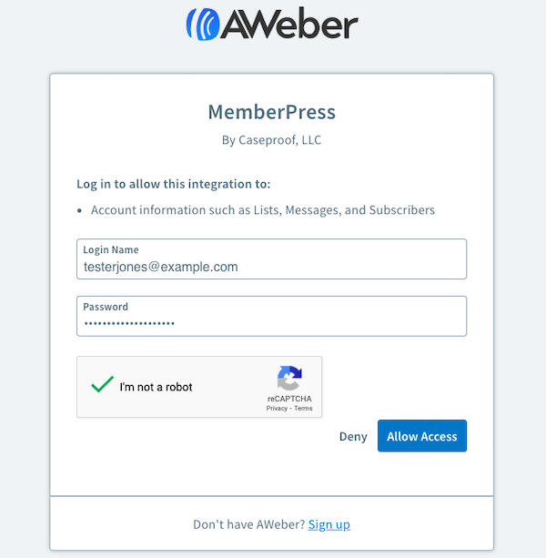 Authorize the integration