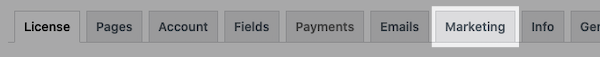 Click the Marketing tab
