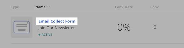 Click the Title of the Form you'd like to connect to