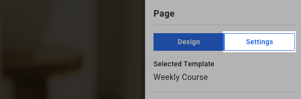 Settings under Page Properties section
