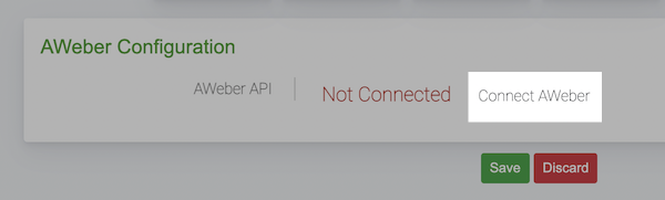 Click Connect AWeber