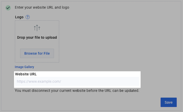 Website URL section