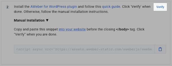 Click Verify
