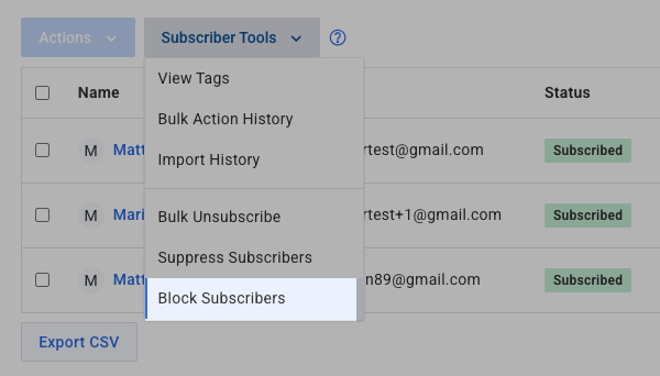 Blocks Subscribers Button