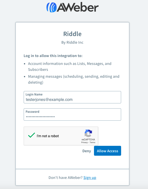 Authorize the integration