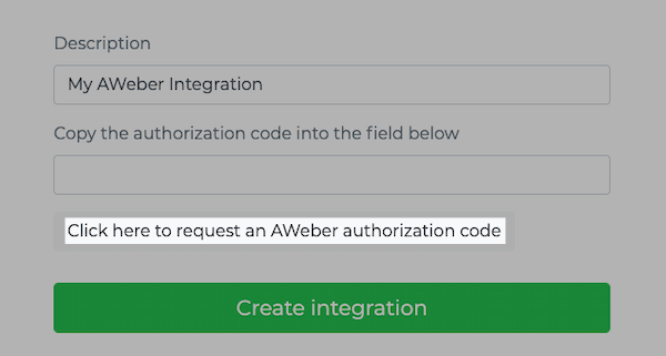 Click to get an authorization code