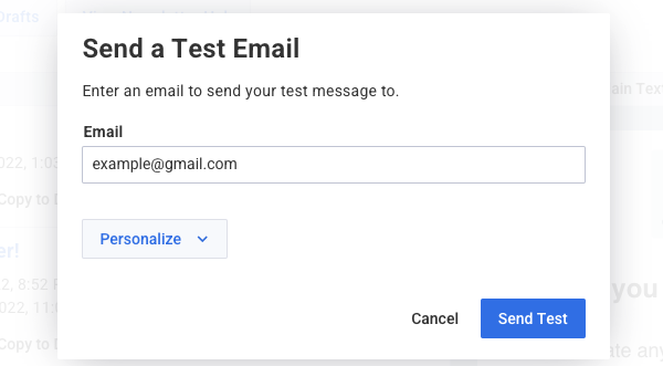 Enter your email address in the window that pops over the page