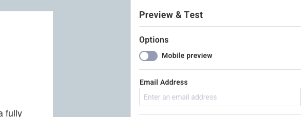 Enter your test email address in the Email Address field