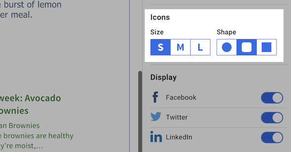 Edit Icons and size