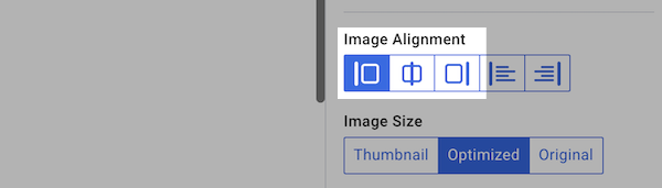 Options to align the image