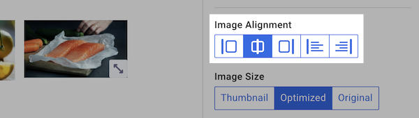 Options to align images