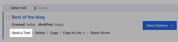Click Send a Test
