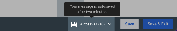 Autosaves section