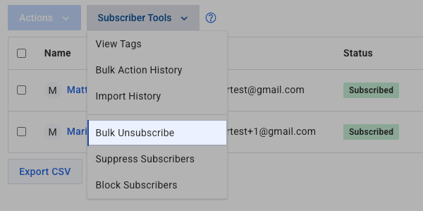 Subscriber Tools tab