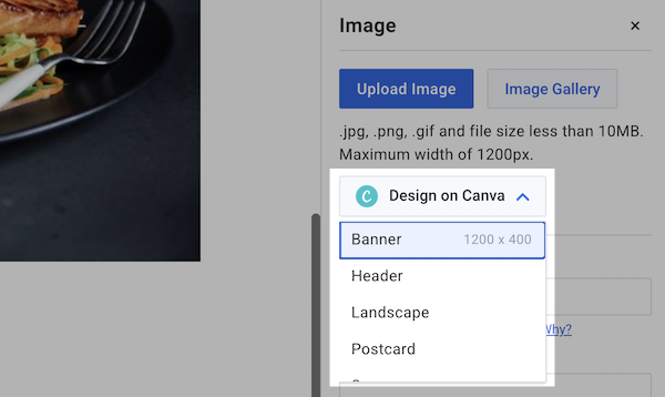 Select a preset size to start your image with