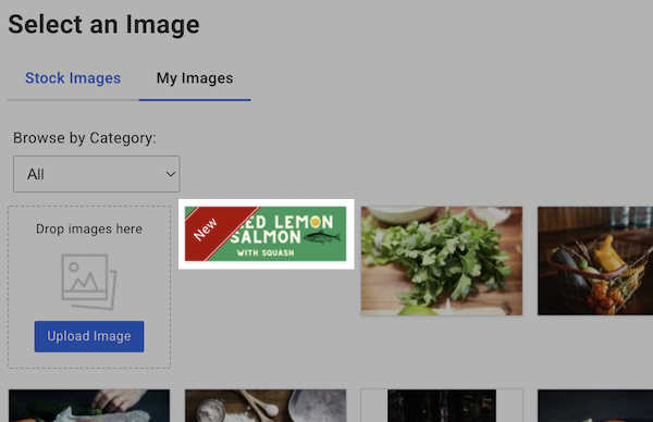 Example image marked as new in the image gallery