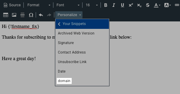 How do I use global text snippets? – AWeber Knowledge Base
