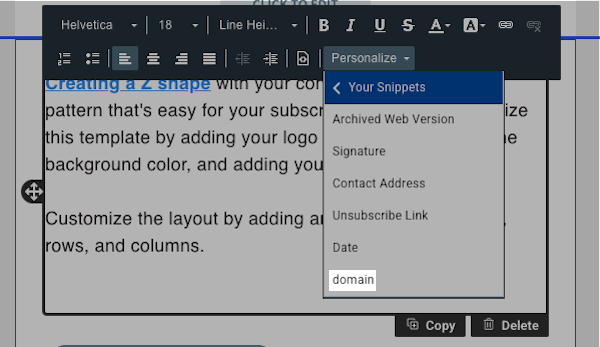 Click Your Snippets and select the snippet